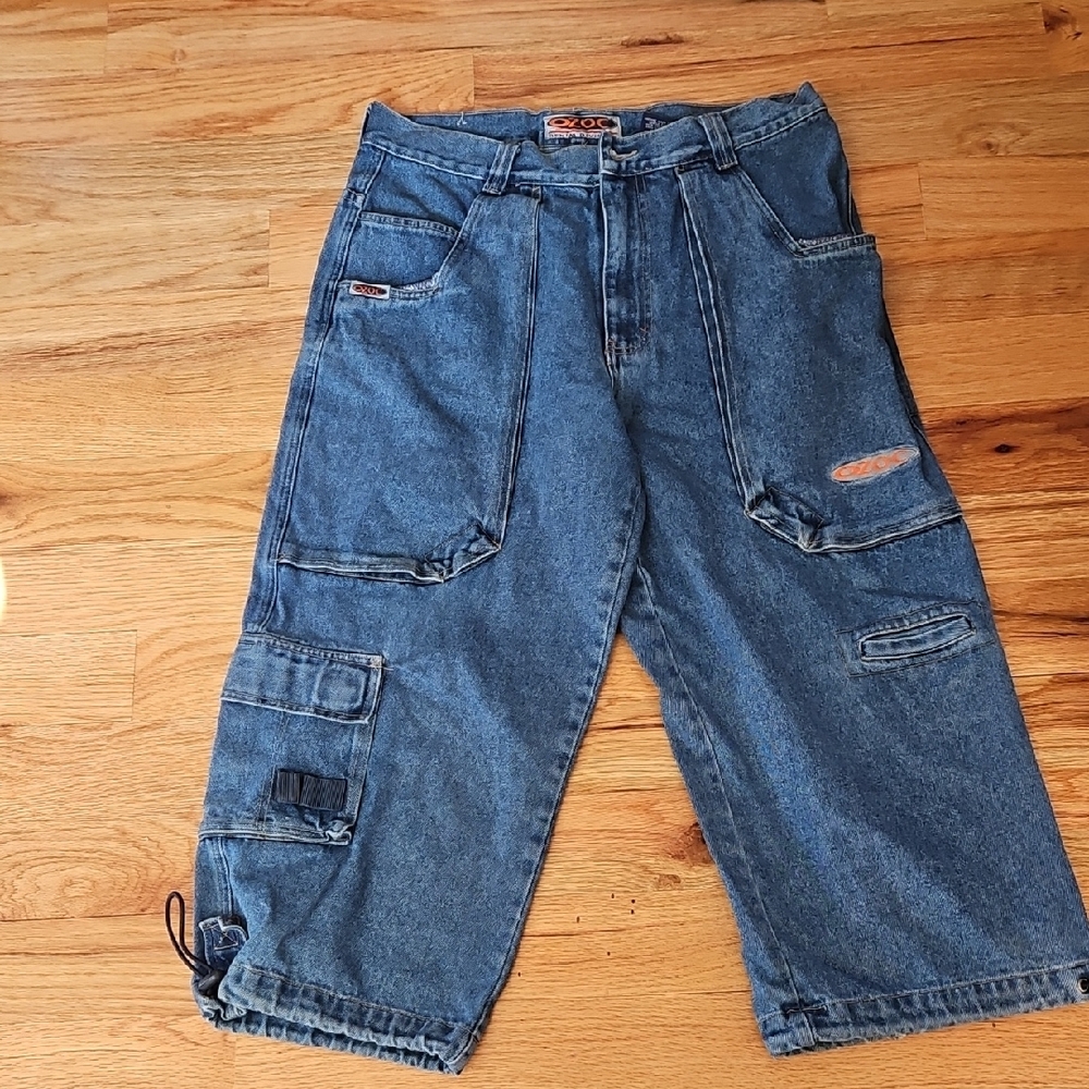OZOC WIDE LEG CARGO PANTS